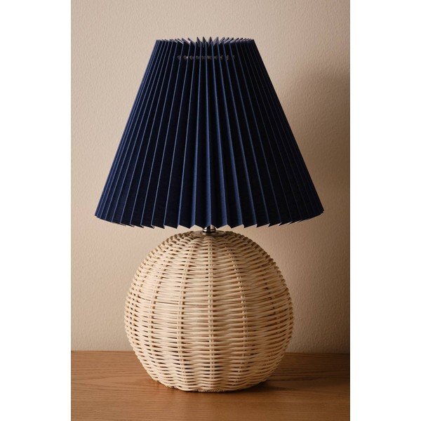 Modrá/v přírodní barvě ratanová stolní lampa (výška 36 cm) Sisal – Jotex-image-2
