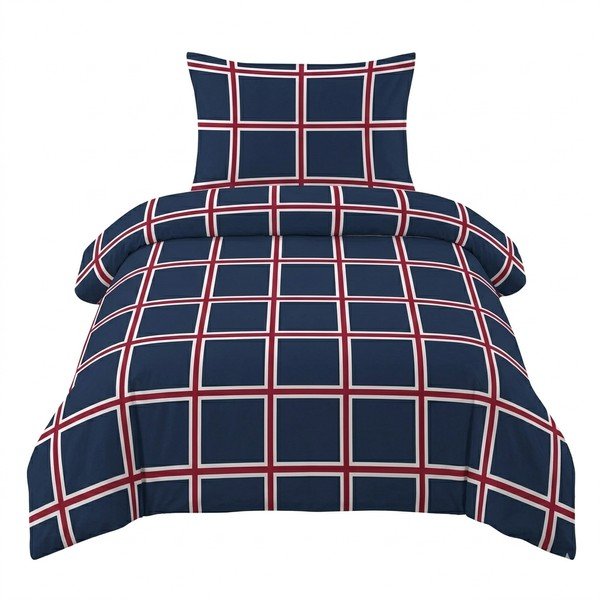 Tmavě modré bavlněné povlečení na jednolůžko 140x200 cm Frank – Cotton House