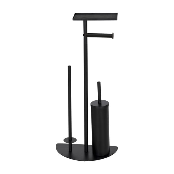 Černý ocelový stojan na toaletní papír se štětkou Cosenza – Wenko-image-1