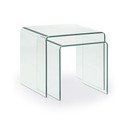 Skleněné konferenční stolky v sadě 2 ks 50x50 cm Burano – Kave Home