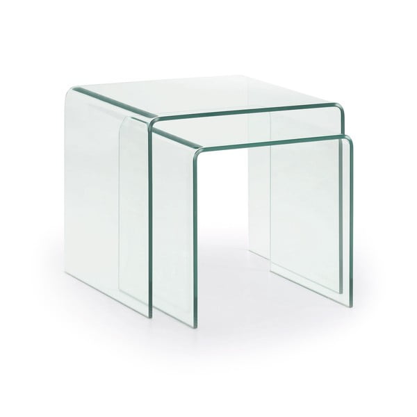 Skleněné konferenční stolky v sadě 2 ks 50x50 cm Burano – Kave Home