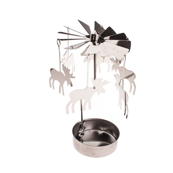 Kovový svícen na čajovou svíčku s vánočním motivem Reindeer – Dakls