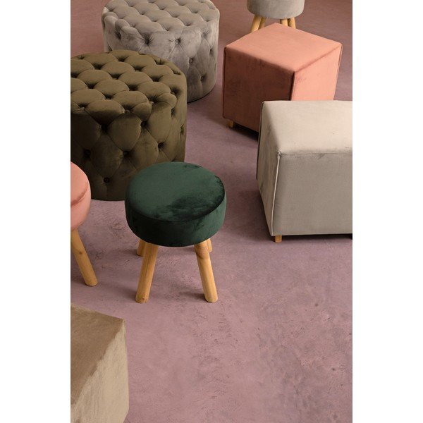 Šedý sametový taburet Lorella – Yes Everyday-image-2