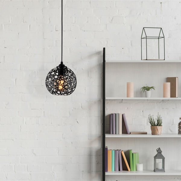 Černé závěsné svítidlo s kovovým stínidlem ø 17 cm Fellini – Opviq lights-image-1