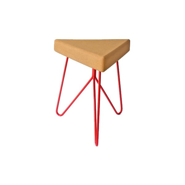 Červený korkový stolek Galula Tres