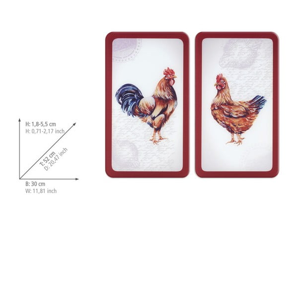 Kryty na sporák z tvrzeného skla v sadě 2 ks 52x30 cm Farm – Wenko-image-4