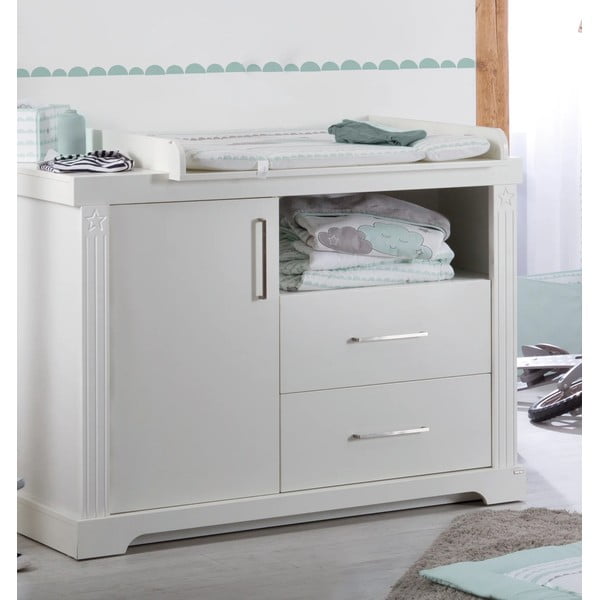 Bílá nízká dětská komoda s přebalovacím pultem 120x98 cm Maxi – Roba-image-1