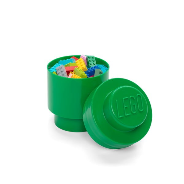 Zelený úložný kulatý box LEGO®, ⌀ 12,5 cm-image-2