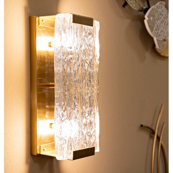 Skleněné nástěnné svítidlo ve zlaté barvě Oblin – Mauro Ferretti-image-1