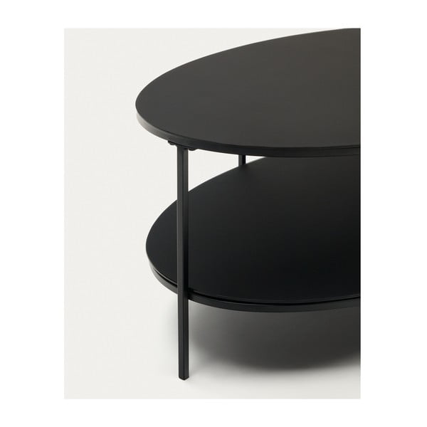 Černý konferenční stolek se skleněnou deskou 65x110 cm Fideia – Kave Home-image-3