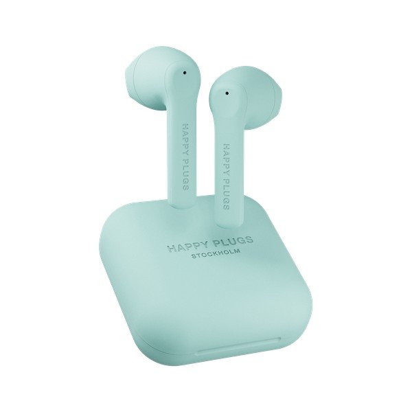 Bezdrátová sluchátka v mintové barvě Happy Plugs Air 1 Go