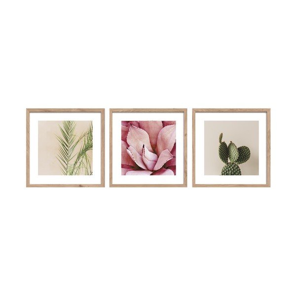 Tištěné obrazy v sadě 3 ks s rámem 30x30 cm Fresh – Styler