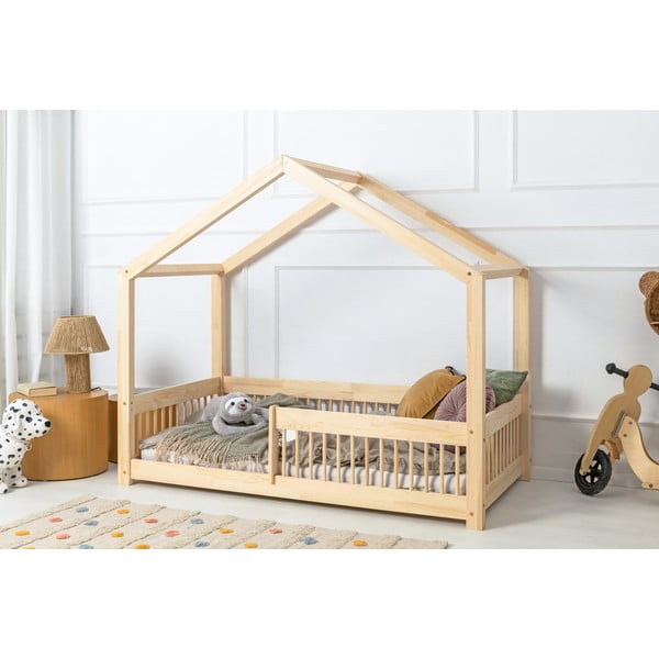 Domečková dětská postel z borovicového dřeva v přírodní barvě 120x200 cm Mila RMW – Adeko-image-2