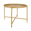 Okrově žlutý kovový kulatý konferenční stolek ø 50 cm Meseta  – Leitmotiv