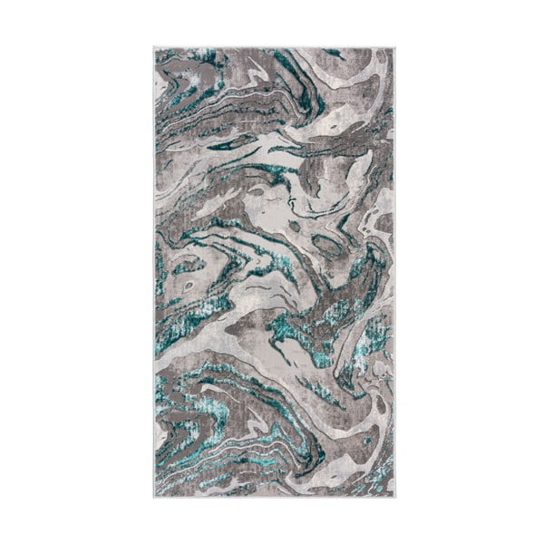 Šedo-modrý koberec Flair Rugs Marbled, 80 x 150 cm