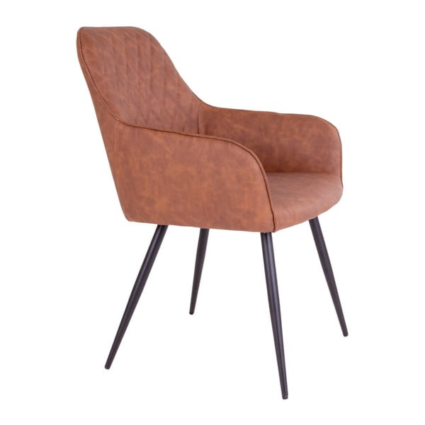 Hnědá čalouněná jídelní křesla v sadě 2 ks s područkami Harbo – House Nordic-image-4