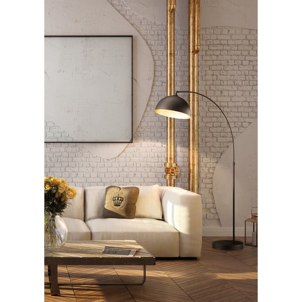 Černá stojací lampa s kovovým stínidlem (výška 200 cm) Leitung – Fischer & Honsel-image-1
