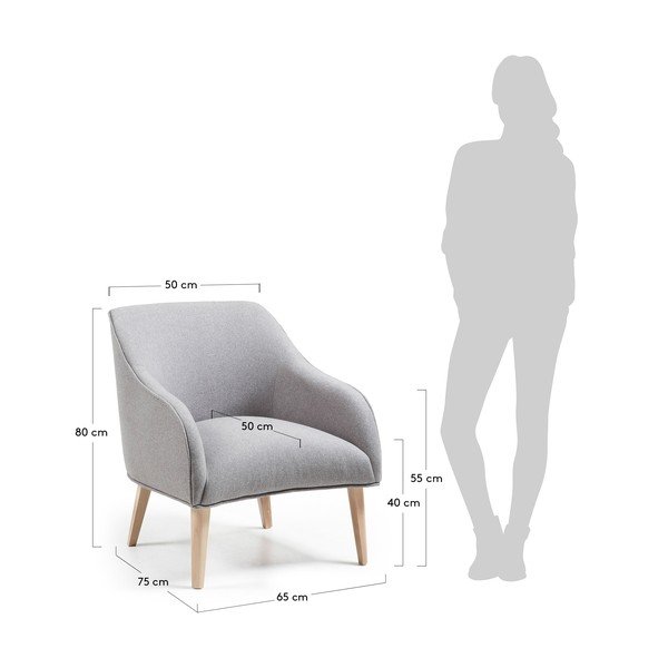 Šedé křeslo Kave Home Lobby-image-4