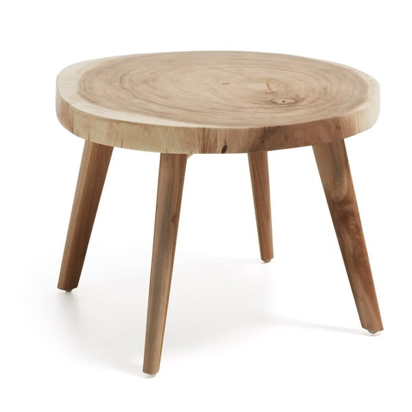 Kulatý odkládací stolek z masivu munggur ø 65 cm Wellcres – Kave Home