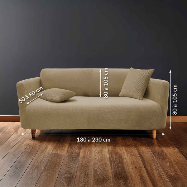 Hnědý 3místný napínací potah na pohovku Sacha – douceur d'intérieur-image-2