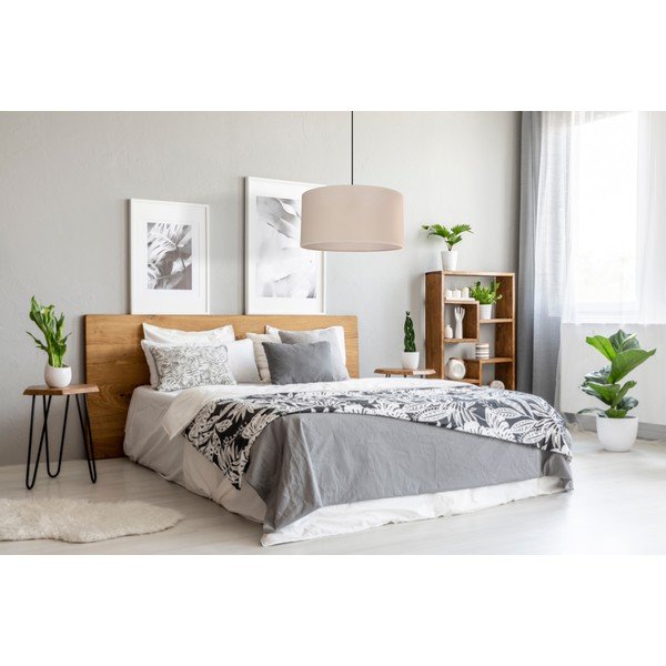 Béžové závěsné svítidlo s textilním stínidlem ø 40 cm Shanti – Candellux Lighting-image-3