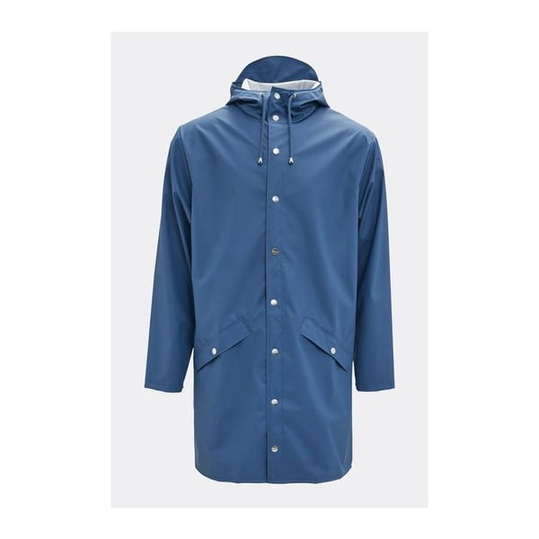 Modrá unisex bunda s vysokou voděodolností Rains Long Jacket, velikost L / XL