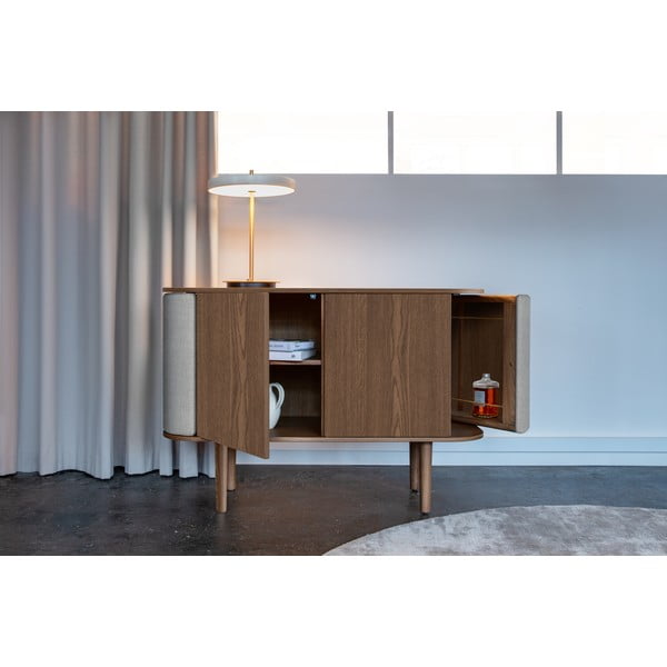 Šedo-hnědá nízká komoda v dekoru dubu 109x75 cm Treasures – UMAGE-image-1