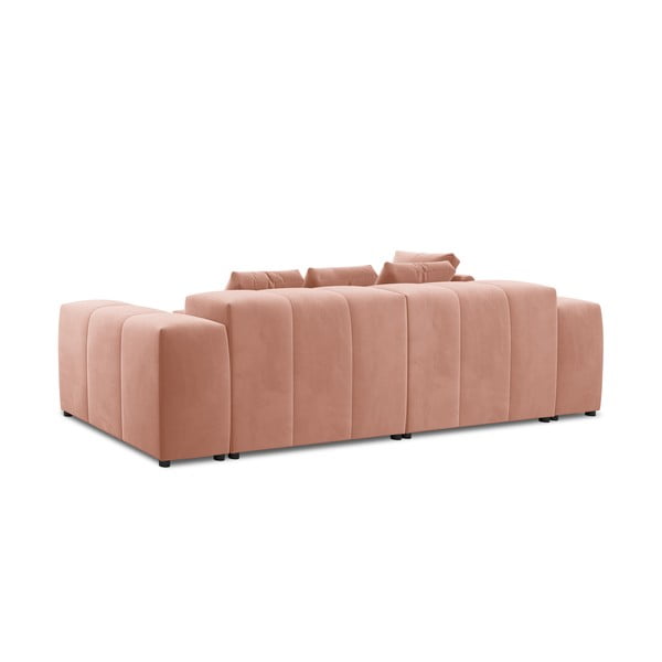 Růžová sametová rohová pohovka (variabilní) Rome Velvet - Cosmopolitan Design-image-4