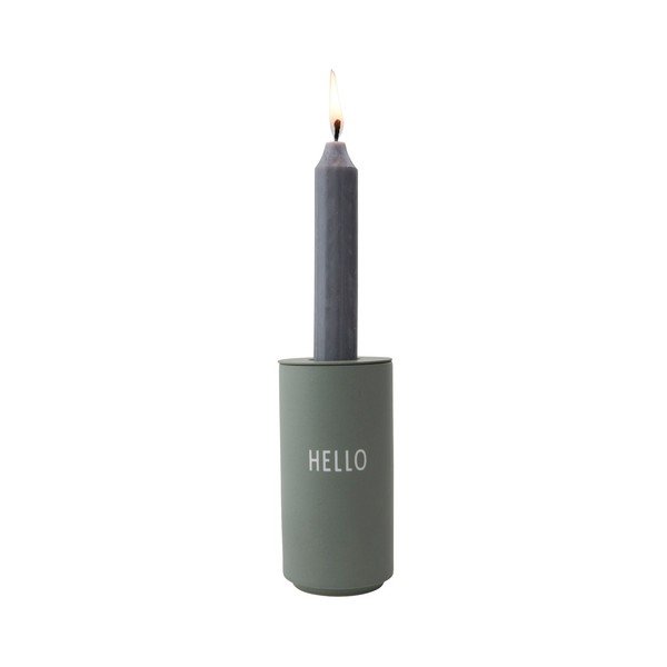Zelená porcelánová váza Design Letters Hello, výška 11 cm-image-1