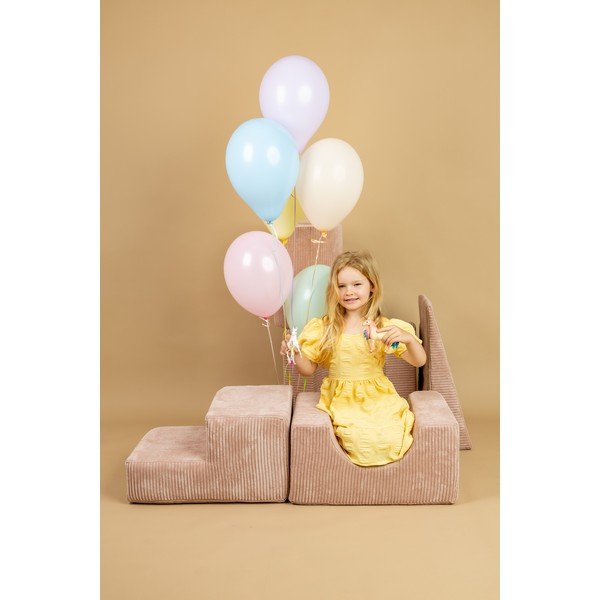 Růžové manšestrové pěnové hřiště 3 ks výška 30 cm 83x45 cm – Meowbaby-image-3