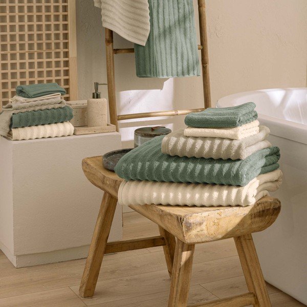 Krémový froté bavlněný ručník 50x90 cm Maya – douceur d'intérieur-image-1