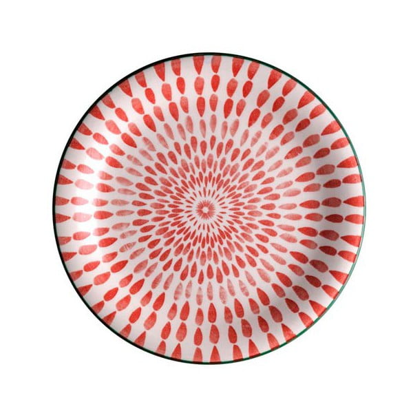 Červený talíř z dolomitu Brandani Ginger, ⌀ 19,5 cm