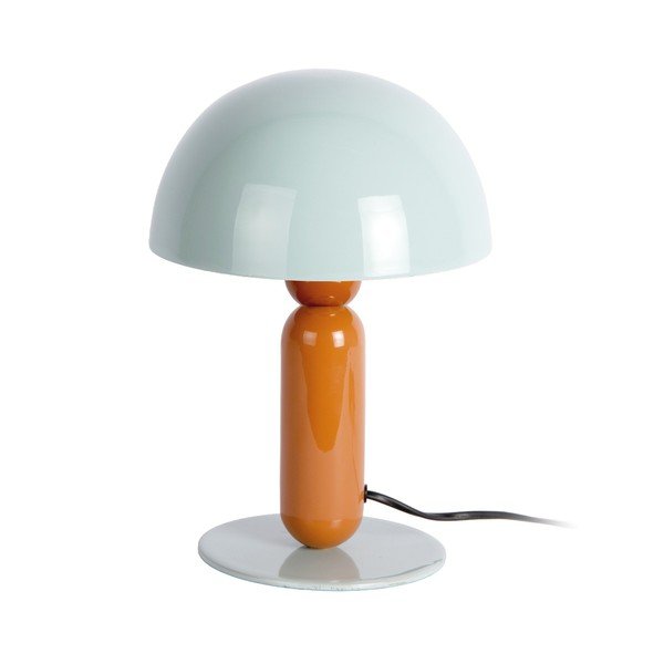 Oranžová/šedomodrá kovová stolní lampa (výška 30 cm) Firenze round – Leitmotiv