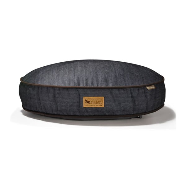 Tmavě modrý pelíšek pro psa ø 105 cm Round Bed Denim Medieval Blue / Dark Chocolate L – P.L.A.Y.