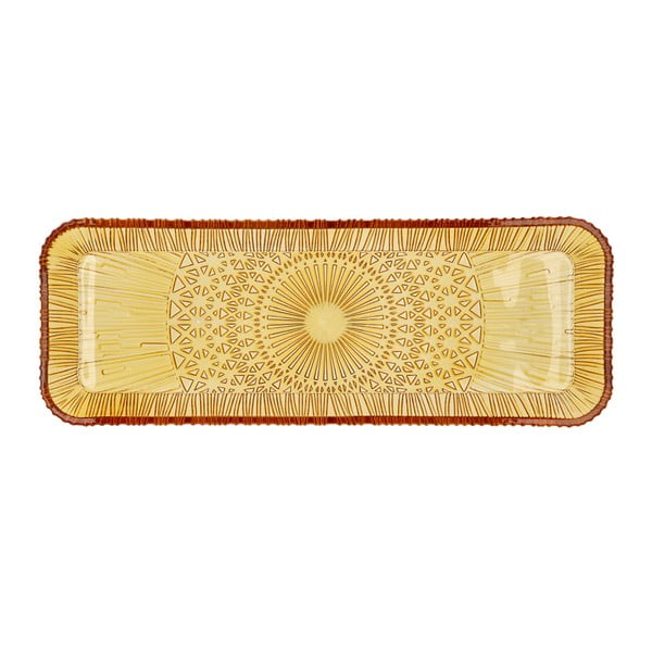 Oranžový skleněný servírovací talíř 14x38 cm Kusintha – Bitz