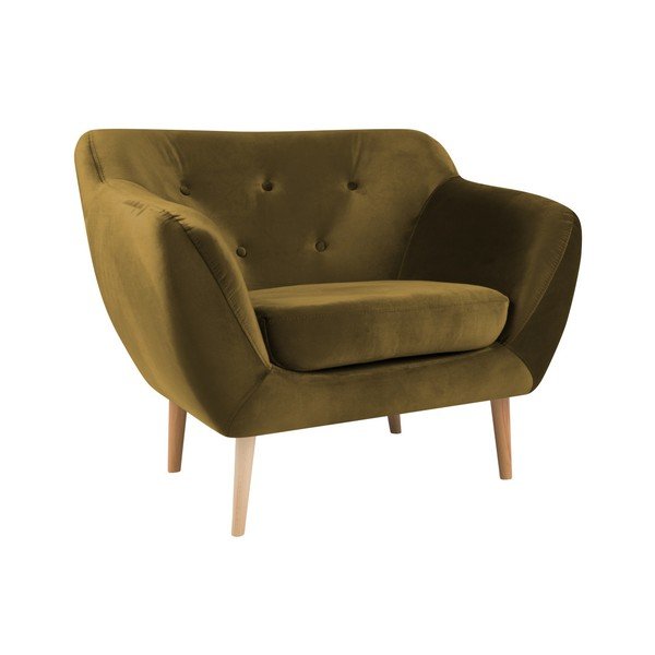 Hořčicově žluté křeslo Mazzini Sofas Amelie-image-4