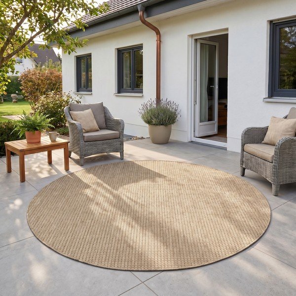 Béžový kulatý vnitřní a venkovní koberec ø 80 cm Mira 1450 – Ayyildiz Carpets-image-1