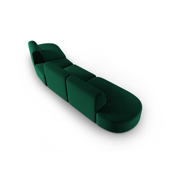 Zelená sametová pohovka pravý roh 428 cm Paolo – Milo Casa-image-3