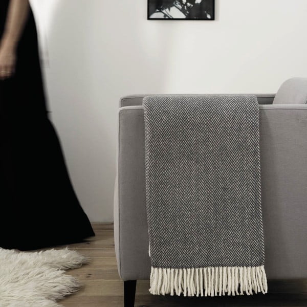 Modrý pléd s podílem bavlny Euromant Skyline, 140 x 180 cm-image-1