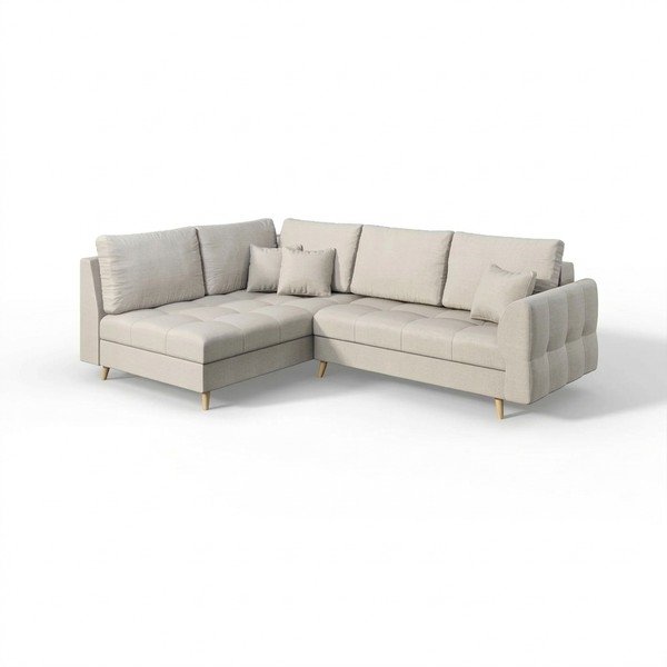 Krémová rohová pohovka (levý roh) Ariella – Ropez