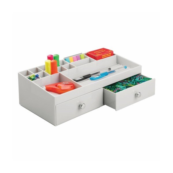 Bílý organizér se 2 zásuvkami InterDesign Cosmetic Plus
