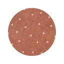 Pratelný ručně tkaný bavlněný dětský koberec v cihlové barvě ø140 cm Round Dot Chestnut – Lorena Canals