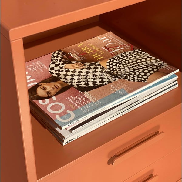 Cihlově červený nástěnný noční stolek se 2 zásuvkami Keep by Hammel-image-3