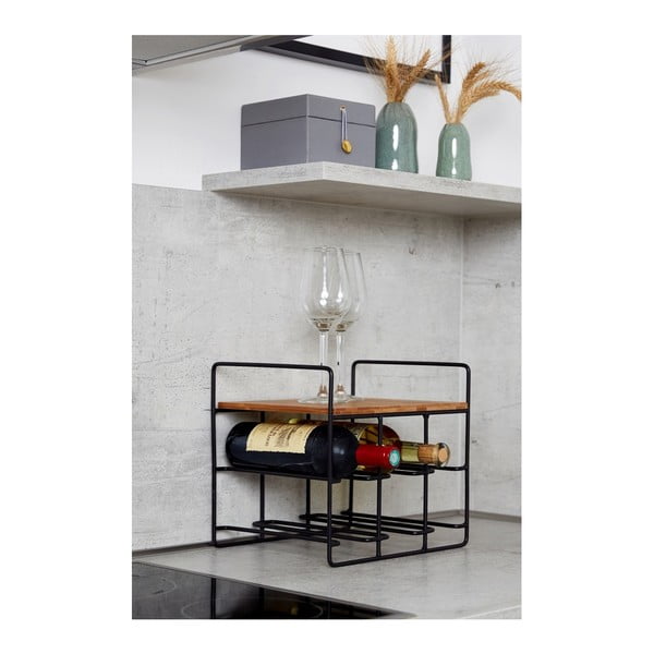 Stojan na 6 lahví vín s bambusovou policí Wenko Loft-image-3