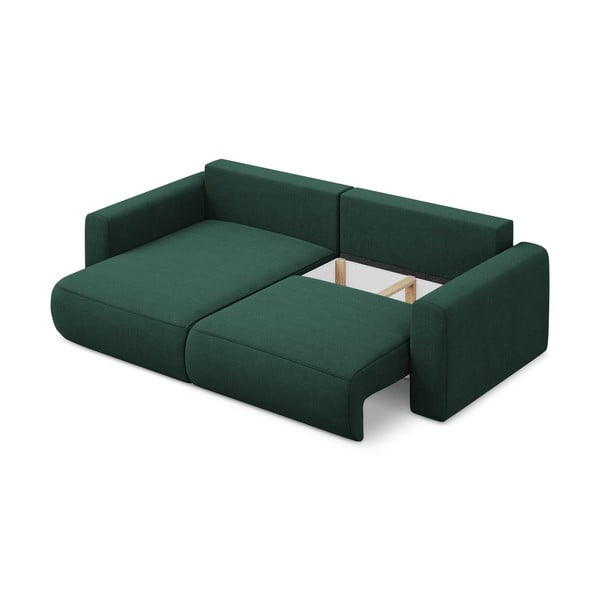 Zelená rozkládací/s úložným prostorem rohová pohovka (levý roh/s lenoškou) Kapua – Makamii-image-3