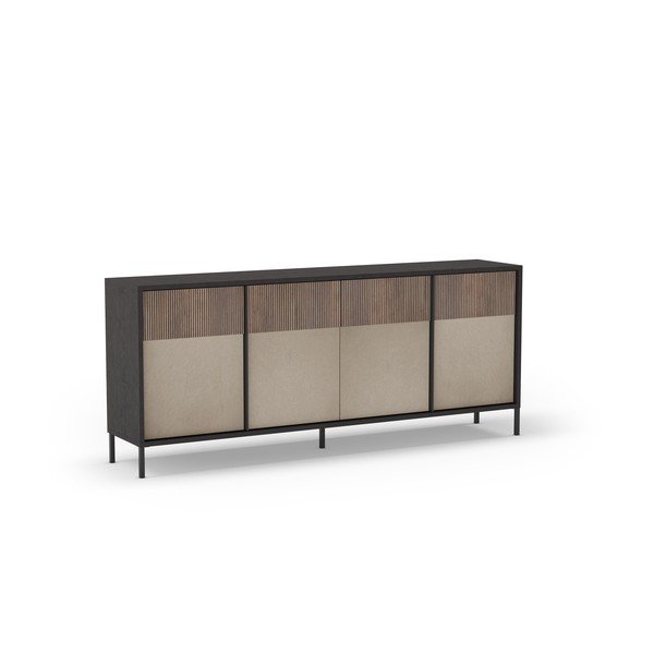 Antracitovo-světle hnědá nízká komoda 206x86 cm Amalia – Marckeric-image-1