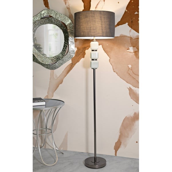 Šedá stojací lampa s textilním stínidlem (výška 163 cm) Bright – Mauro Ferretti-image-1
