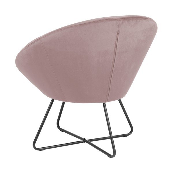 Růžové sametové křeslo Actona Center-image-3