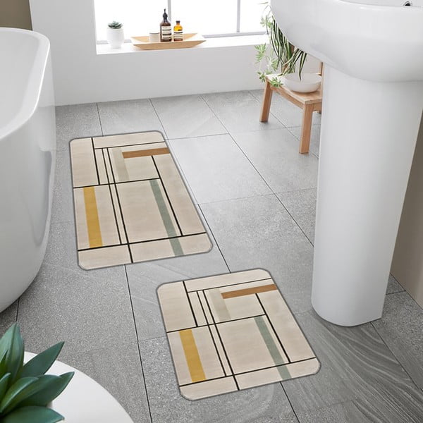 Světle hnědé koupelnové předložky v sadě 2 ks 60x100 cm – Mila Home-image-4