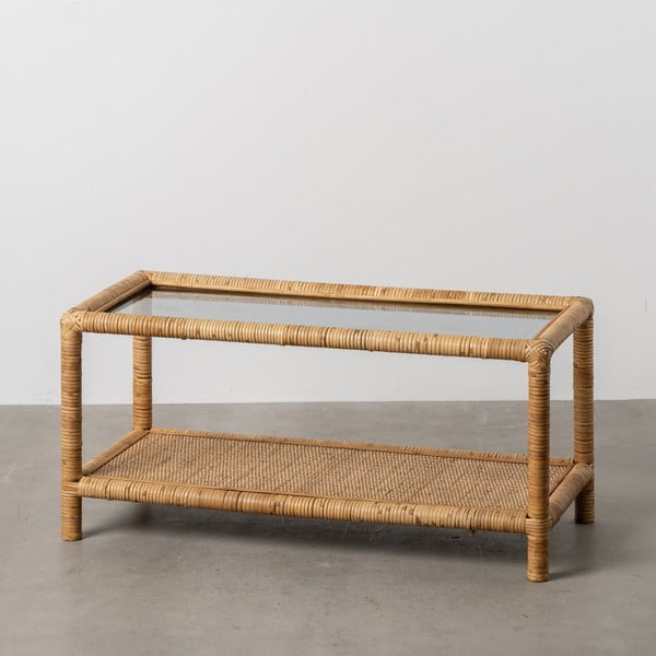 Konferenční stolek se skleněnou deskou v přírodní barvě 40x90 cm – Ixia-image-1